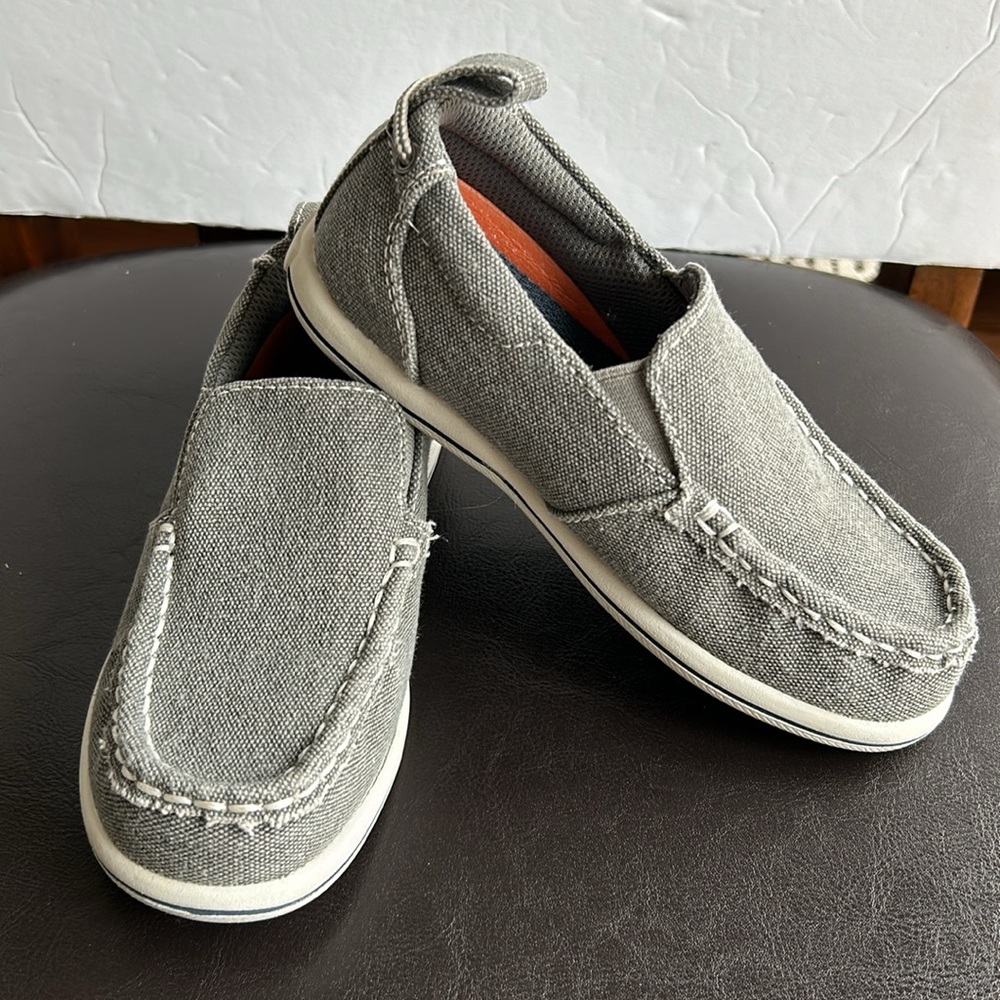 Anchors Edge Bay Boys Gray Slip-On Shoes, Jimmy, Texile size 12M 🌞